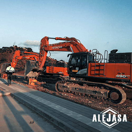 excavadoras en el proyecto de viviendas en el Limonar