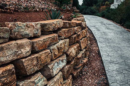 construcción de muros de escollera